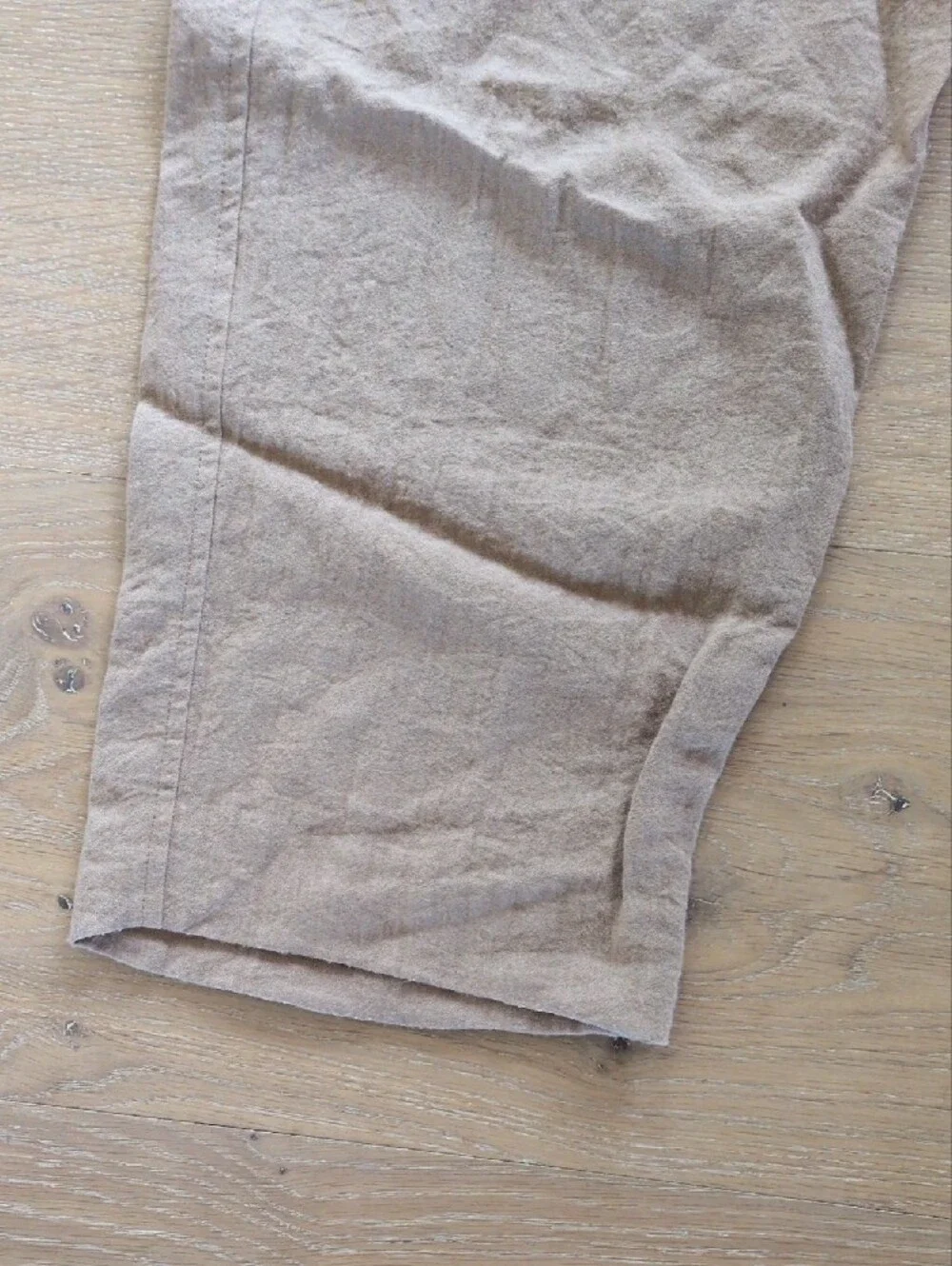 H&M Linen-like Blend Drawstring Pants — Dark Tan Size Small